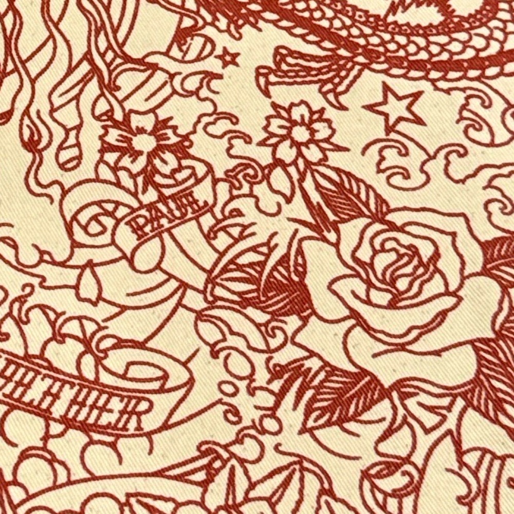 Jean Paul Gaultier Red and Cream Graphic Tote - Picture 3 of 3